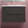 Mueble + lavabo zalama 80x45 cm grafito mate 2 cajones suspendido