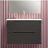 Mueble + lavabo zalama 80x45 cm grafito mate 2 cajones suspendido