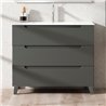 Mueble + lavabo zalama 80x45 cm grafito mate 3 cajones con patas