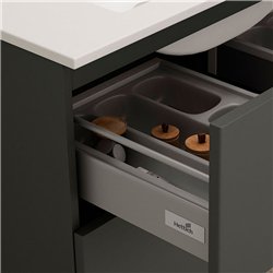 Mueble + lavabo zalama 80x45 cm grafito mate 3 cajones con patas