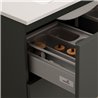 Mueble + lavabo zalama 80x45 cm grafito mate 3 cajones con patas
