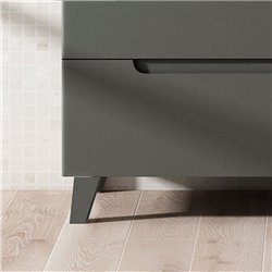 Mueble + lavabo zalama 80x45 cm grafito mate 3 cajones con patas