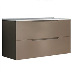 Mueble + lavabo zalama 80x45 cm moka mate 2 cajones suspendido