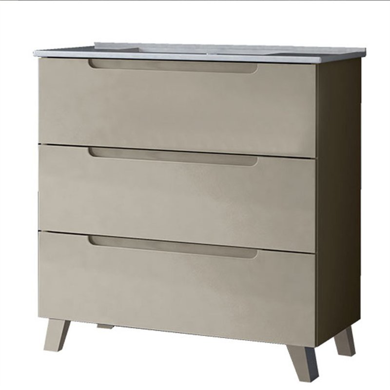 Compra Mueble + lavabo zalama 80x45 cm moka mate 3 cajones con