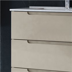 Compra Mueble + lavabo zalama 80x45 cm moka mate 3 cajones con