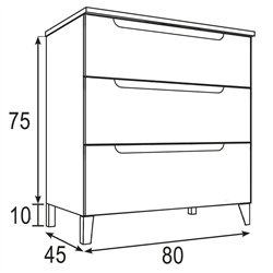 Compra Mueble + lavabo zalama 80x45 cm moka mate 3 cajones con