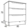Compra Mueble + lavabo zalama 80x45 cm moka mate 3 cajones con