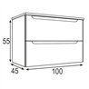 Mueble + lavabo zalama sobre encimera 100x45 cm blanco mate 2 cajones suspendido