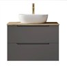 Mueble + lavabo zalama sobre encimera 100x45 cm grafito mate 2 cajones suspendid