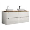 Mueble + lavabo zalama sobre encimera 120x45 cm blanco mate 2 cajones suspendido