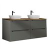 Mueble + lavabo zalama sobre encimera 120x45 cm grafito mate 2 cajones suspendid