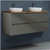 Mueble + lavabo zalama sobre encimera 120x45 cm grafito mate 2 cajones suspendid