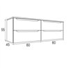 Mueble + lavabo zalama sobre encimera 120x45 cm grafito mate 2 cajones suspendid