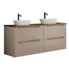 Mueble + lavabo zalama sobre encimera 120x45 cm moka mate 2 cajones suspendido
