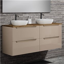 Mueble + lavabo zalama sobre encimera 120x45 cm moka mate 2 cajones suspendido