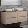 Mueble + lavabo zalama sobre encimera 120x45 cm moka mate 2 cajones suspendido