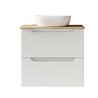 Mueble + lavabo zalama sobre encimera 60x45 cm blanco mate 2 cajones suspendido