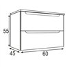 Mueble + lavabo zalama sobre encimera 60x45 cm blanco mate 2 cajones suspendido