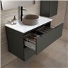 Mueble + lavabo zalama sobre encimera 60x45 cm grafito mate 2 cajones suspendido