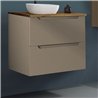 Mueble + lavabo zalama sobre encimera 60x45 cm moka mate 2 cajones suspendido