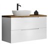 Mueble + lavabo zalama sobre encimera 80x45 cm blanco mate 2 cajones suspendido