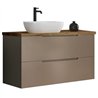 Mueble + lavabo zalama sobre encimera 80x45 cm moka mate 2 cajones suspendido