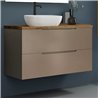 Mueble + lavabo zalama sobre encimera 80x45 cm moka mate 2 cajones suspendido