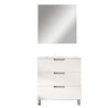 Conjunto de baño arcena 80x45 cm blanco brillo 3 cajones con patas