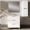 Conjunto de baño arcena 80x45 cm blanco brillo 3 cajones con patas
