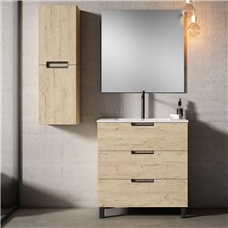 Conjunto de baño arcena 80x45 cm roble mate 3 cajones con patas