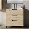 Conjunto de baño arcena 80x45 cm roble mate 3 cajones con patas