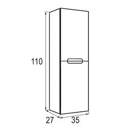 Mueble auxiliar arcena 35x27 cm blanco brillo suspendido