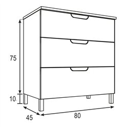 Mueble + lavabo arcena 80x45 cm roble mate 3 cajones con patas