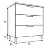 Mueble + lavabo arcena 80x45 cm roble mate 3 cajones con patas