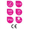Aplique led pure 12w de 60 cm cromo brillo 4000 k abs