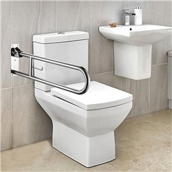 Asa seguridad abatible lisa de 80 cm cromo brillo acero inoxidable
