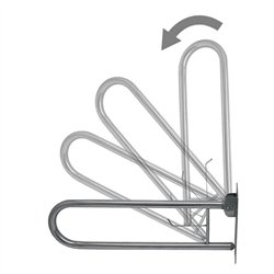 Asa seguridad abatible lisa de 80 cm cromo brillo acero inoxidable