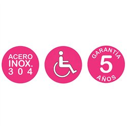 Asa seguridad abatible lisa de 80 cm cromo brillo acero inoxidable