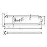Asa seguridad abatible lisa de 80 cm cromo brillo acero inoxidable