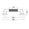 Asa seguridad antideslizante de 30 cm cromo brillo acero inoxidable