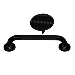 Asa seguridad antideslizante de 40 cm negro mate acero inoxidable