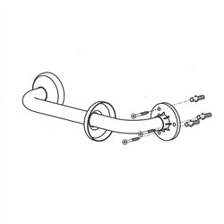 Asa seguridad antideslizante de 40 cm negro mate acero inoxidable