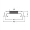 Asa seguridad antideslizante de 40 cm negro mate acero inoxidable