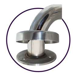Asa seguridad en z antideslizante de 43 cm cromo brillo acero inoxidable