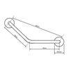 Asa seguridad en z lisa de 43 cm cromo brillo acero inoxidable