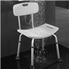 Asiento banqueta ducha con respaldo cuadrada blanco mate abs