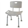 Asiento banqueta ducha con respaldo cuadrada blanco mate abs