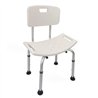 Asiento banqueta ducha con respaldo cuadrada blanco mate abs