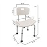 Asiento banqueta ducha con respaldo cuadrada blanco mate abs