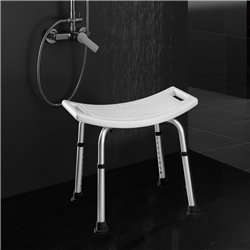 Asiento banqueta ducha cuadrada blanco mate abs